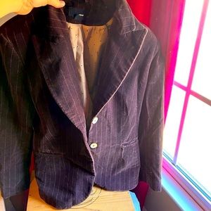 Velvet jacket with pinstripes